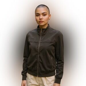 Dana Buchman Super Soft Suede Bomber Jacket